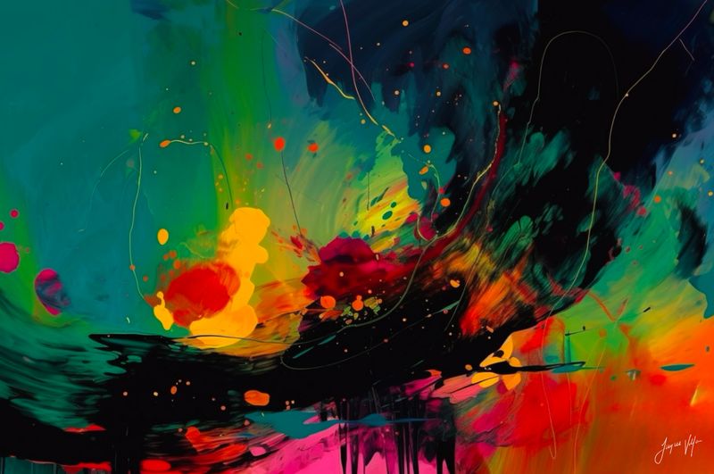 Abstract Impasto Canvas Art | Radiant Rhapsody Colorful Wall Print