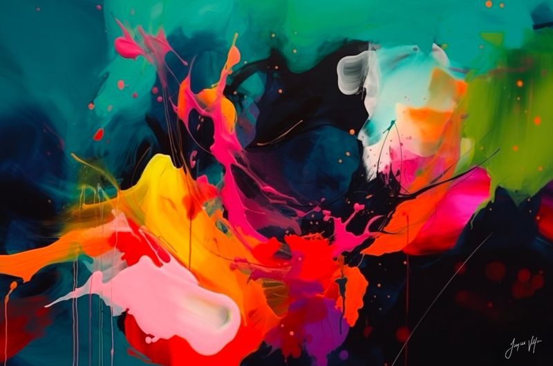Abstract Impasto Canvas Art | Radiant Rhapsody Colorful Wall Print