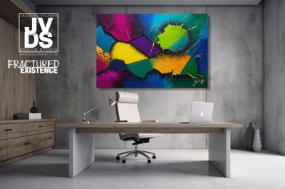 Fractured Existence - A Vibrant Abstract Wall Art Canvas Collection