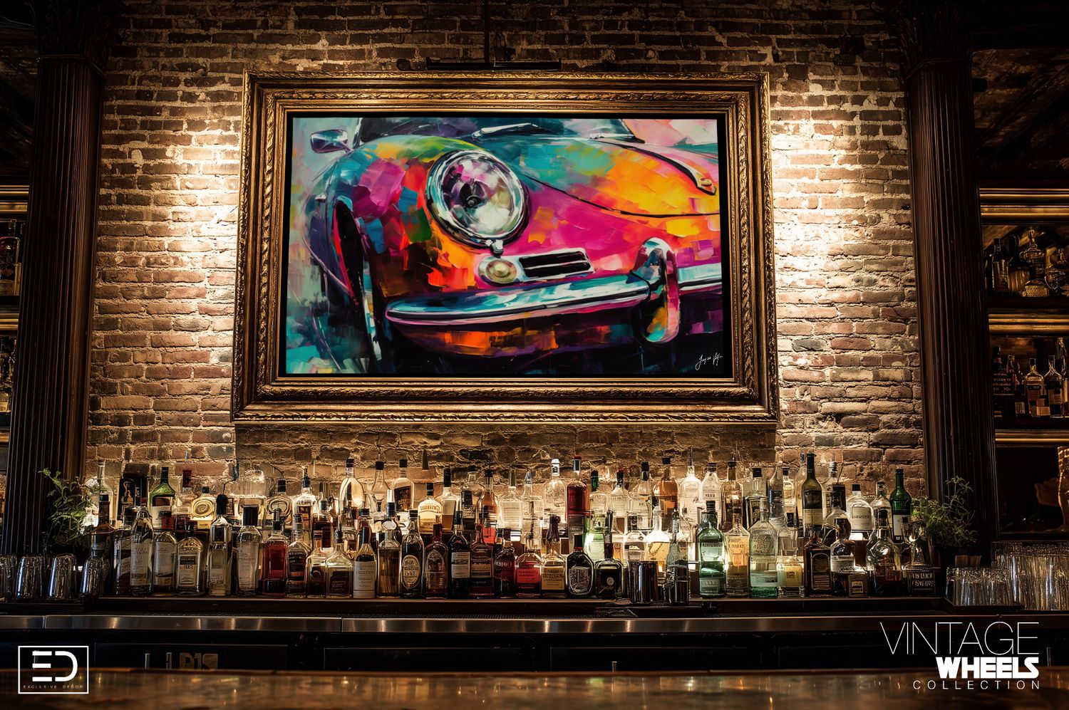 Abstract Vintage Porche Canvas Design