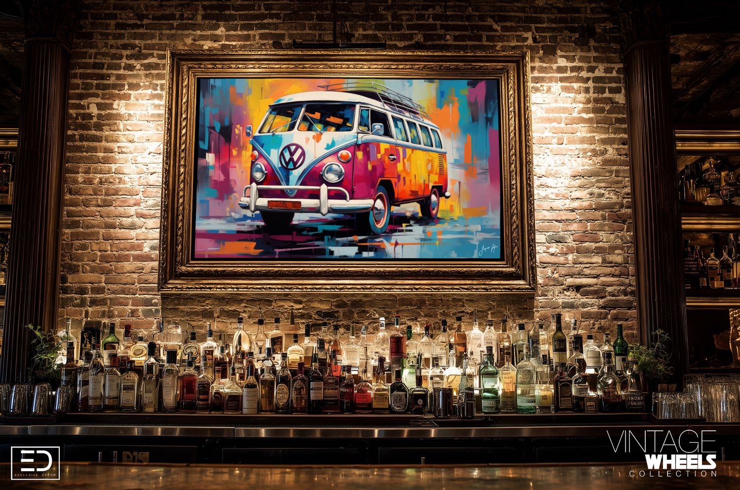 Abstract Vintage Wheels Canvas Design
