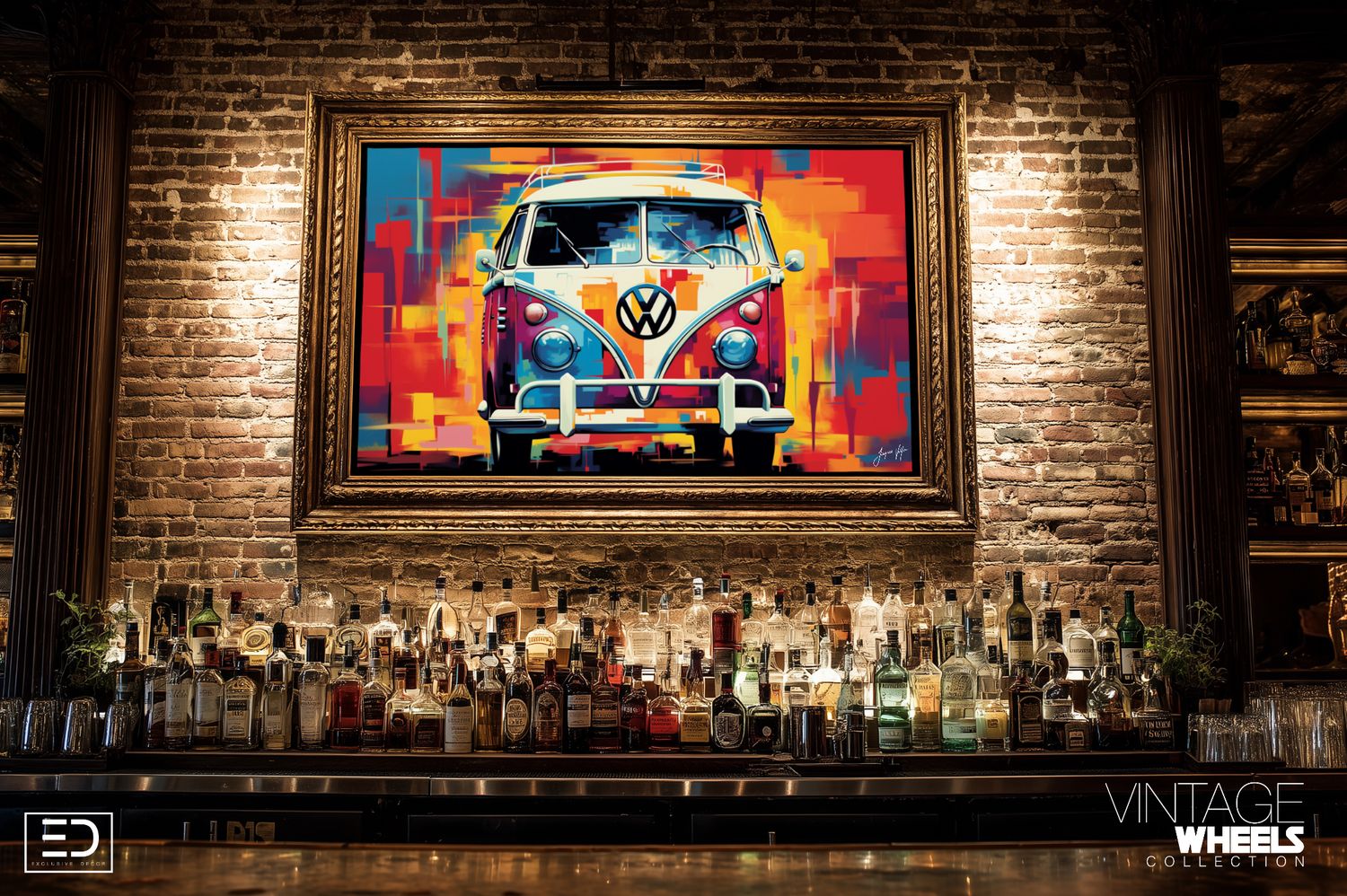Abstract Vintage Wheels Canvas Design
