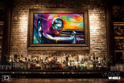 Abstract Vintage Wheels Canvas Design