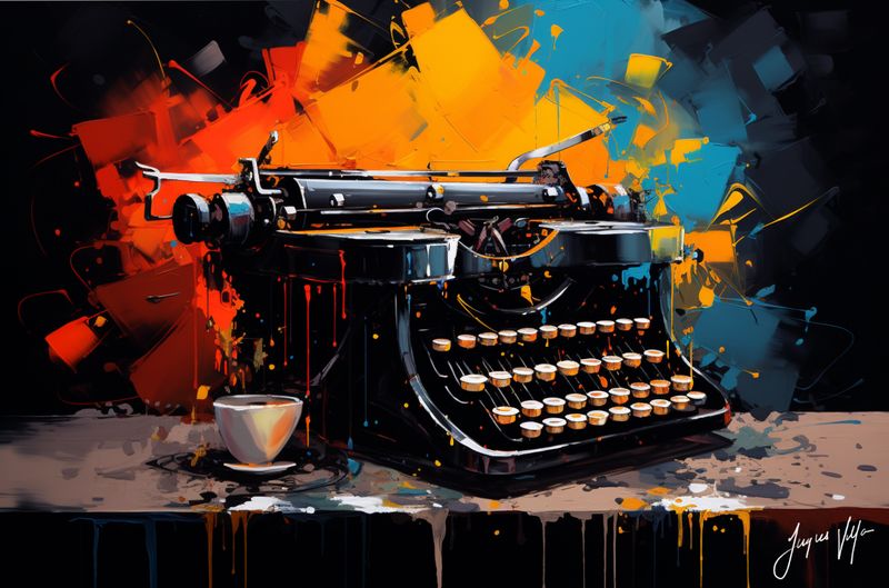 Abstract Typewriter Canvas Design