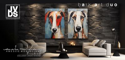 Bark Art Duo - Dog Canvas Designs - Amedeo Modigliani