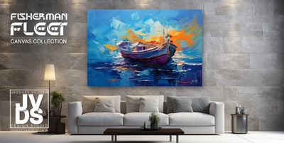 Fisherman Fleet - Abstract Boat Canvas Design (A0)