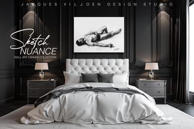 Sketch Nuance - Alone with thoughts Charcoal Sketch Canvas Print
