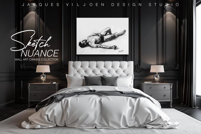 Sketch Nuance - Alone with thoughts Charcoal Sketch Canvas Print