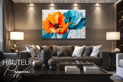 Abstract Hauteur Poppies Canvas Design