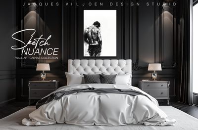 Sketch Nuance - Alone with thoughts Charcoal Sketch Canvas Print