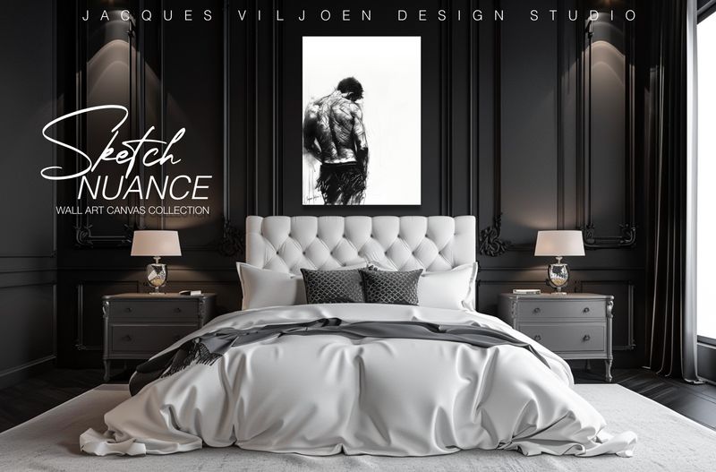 Sketch Nuance - Alone with thoughts Charcoal Sketch Canvas Print