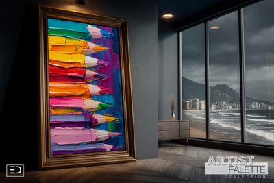Abstract Pencil Palette Canvas Design Print