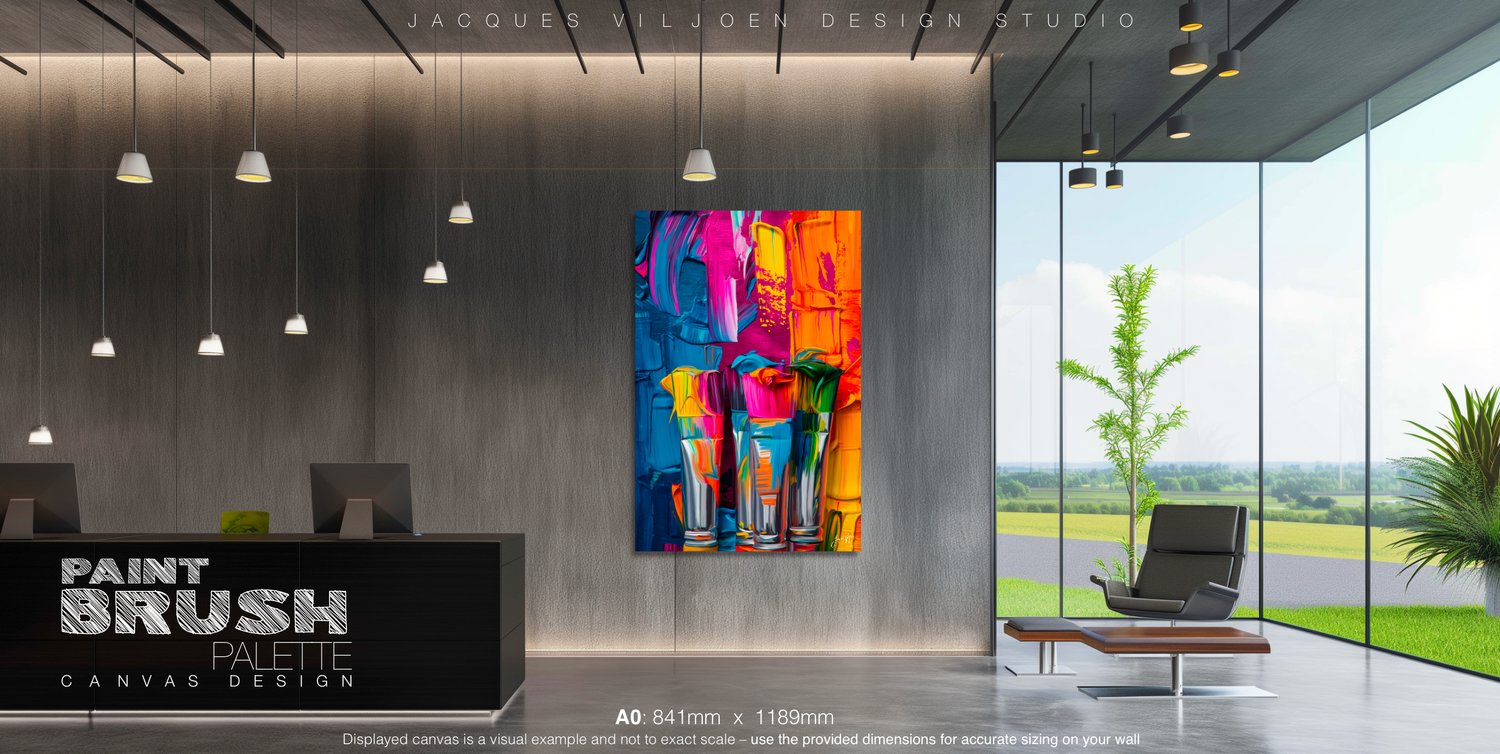 Abstract Paint Brush Palette Canvas Design Print, Size: (A0) 1189 x 841mm, Frame: Boxed - No Frame