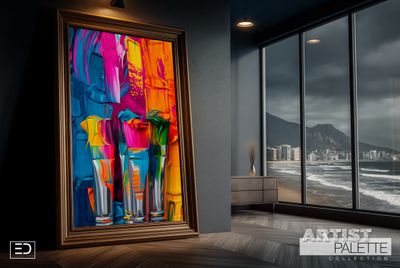 Abstract Paint Brush Palette Canvas Design Print