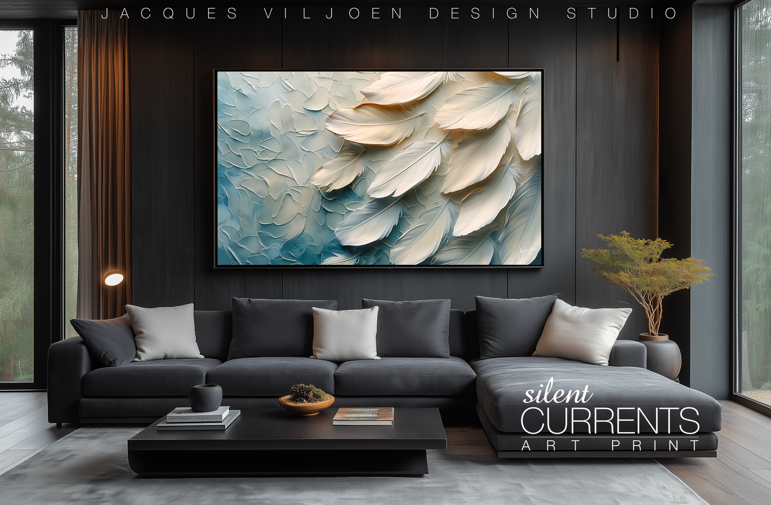 Silen Currents - Feathers &amp; Water Canvas Print