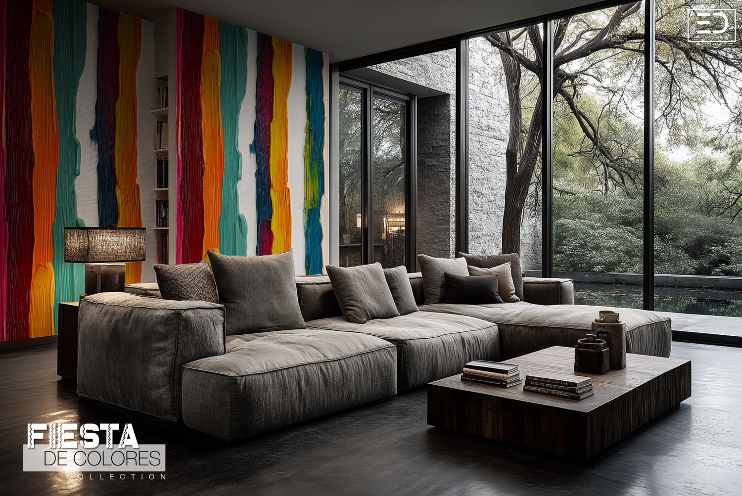 El Torrente | Full Spectrum Rainbow Stripe Wallpaper | Fiesta de Colores Collection