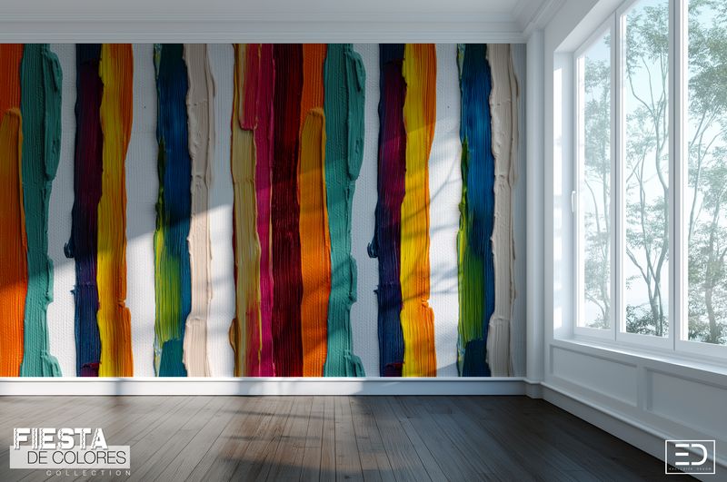 El Torrente | Full Spectrum Rainbow Stripe Wallpaper | Fiesta de Colores Collection