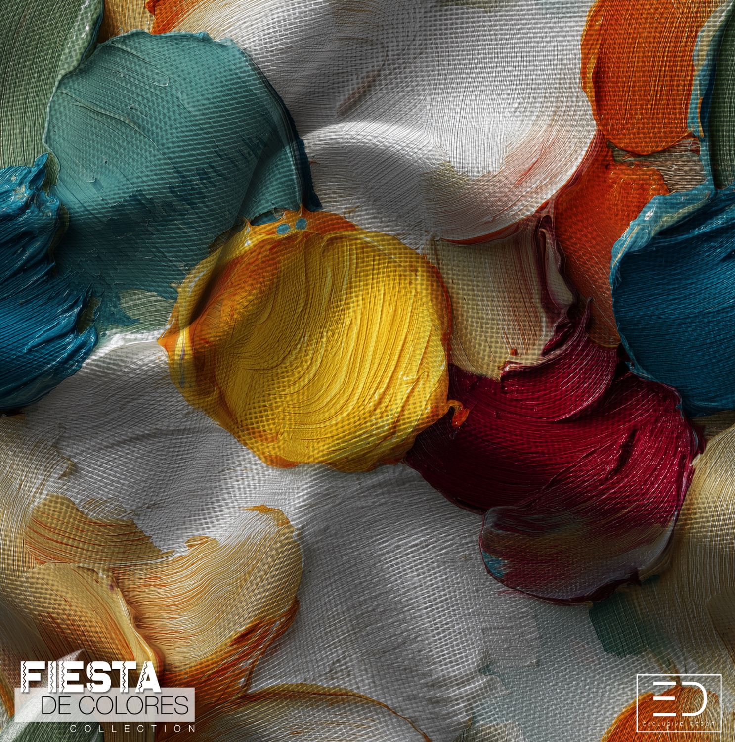 La Rueda | Warm Multicolour Abstract Circle Fabric | Fiesta de Colores Collection