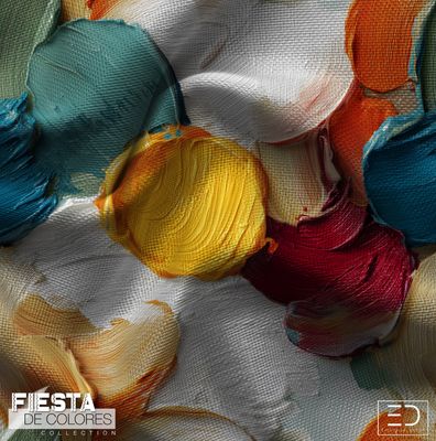 La Rueda | Warm Multicolour Abstract Circle Fabric | Fiesta de Colores Collection