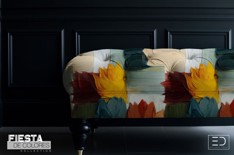 Hojas Vivas | Earthy Rust, Ochre & Teal Abstract Leaf Fabric | Fiesta de Colores Collection