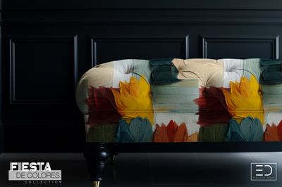 Hojas Vivas | Earthy Rust, Ochre &amp; Teal Abstract Leaf Fabric | Fiesta de Colores Collection