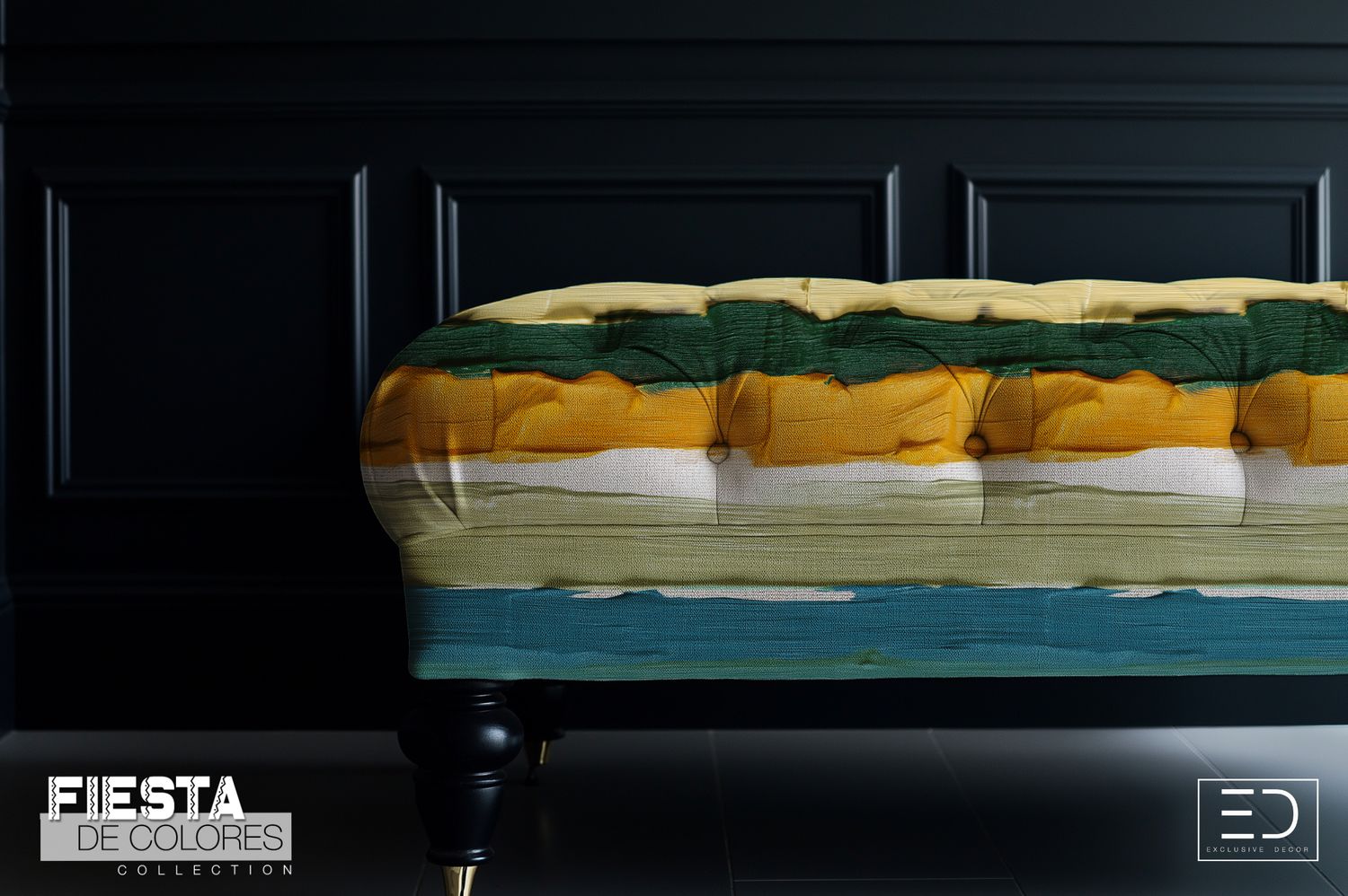 Velas Suaves | Ochre, Teal &amp; Dusty Rose Stripe Fabric | Fiesta de Colores Collection