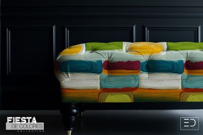 Las Formas | Navy, Olive & Rust Abstract Block Fabric | Fiesta de Colores Collection