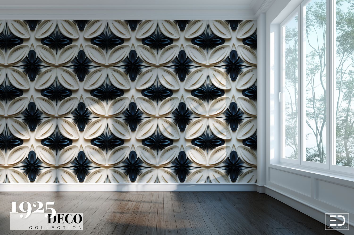 The Ambassadeurs Wallpaper: Beige &amp; Black | 1925 Deco Collection