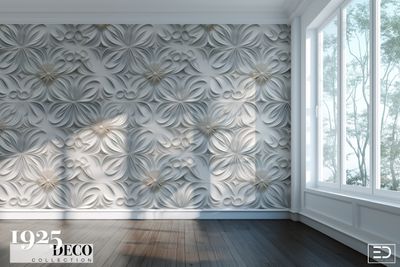 The Alabaster Wallpaper: Silver &amp; Pewter Grey | 1925 Deco Collection