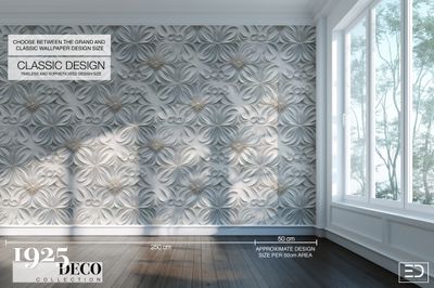 The Alabaster Wallpaper: Silver &amp; Pewter Grey | 1925 Deco Collection