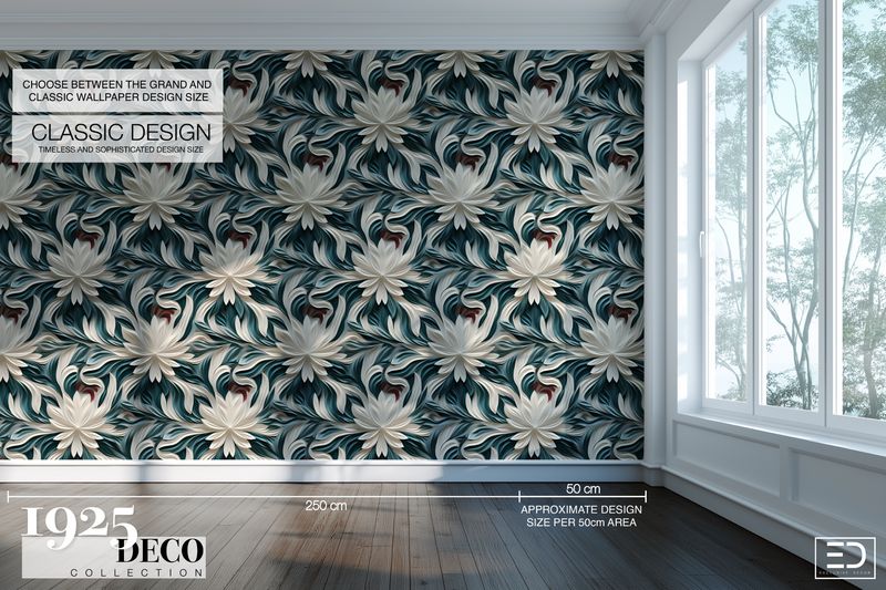The Nile Lotus, 1925 Deco, Art Deco Wallpaper Design