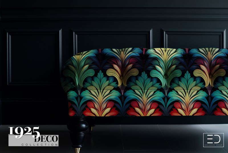 The Emerald Cavalcade, 1925 Deco, Art Deco Fabric Design