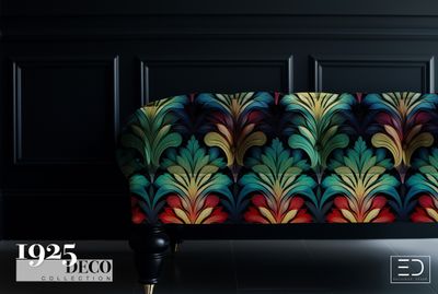 The Emerald Cavalcade, 1925 Deco, Art Deco Fabric Design