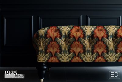 The Savoy Fabric: Rust, Teal &amp; Cream | 1925 Deco Collection