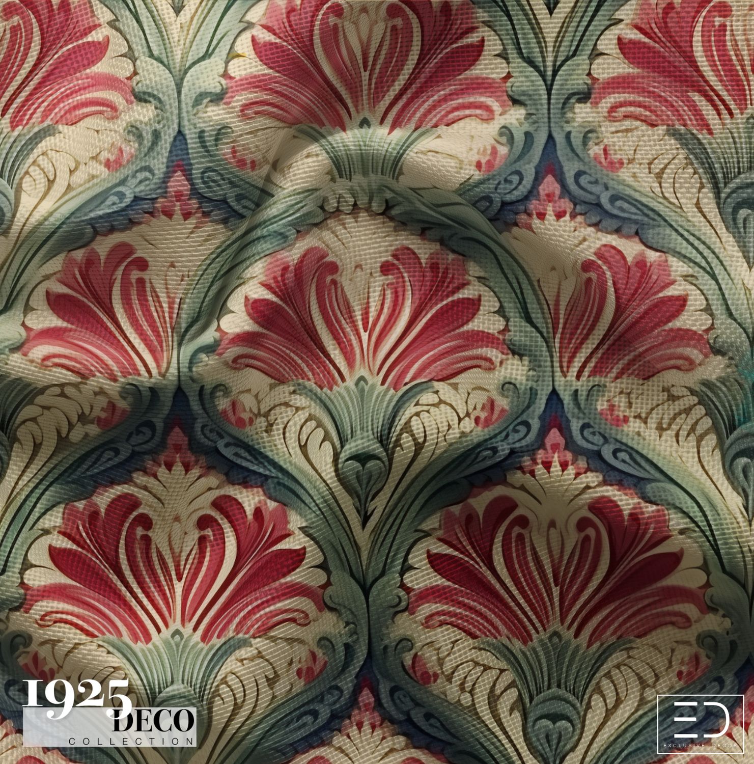 The Rosewood Damask, 1925 Deco, Art Deco Fabric Design
