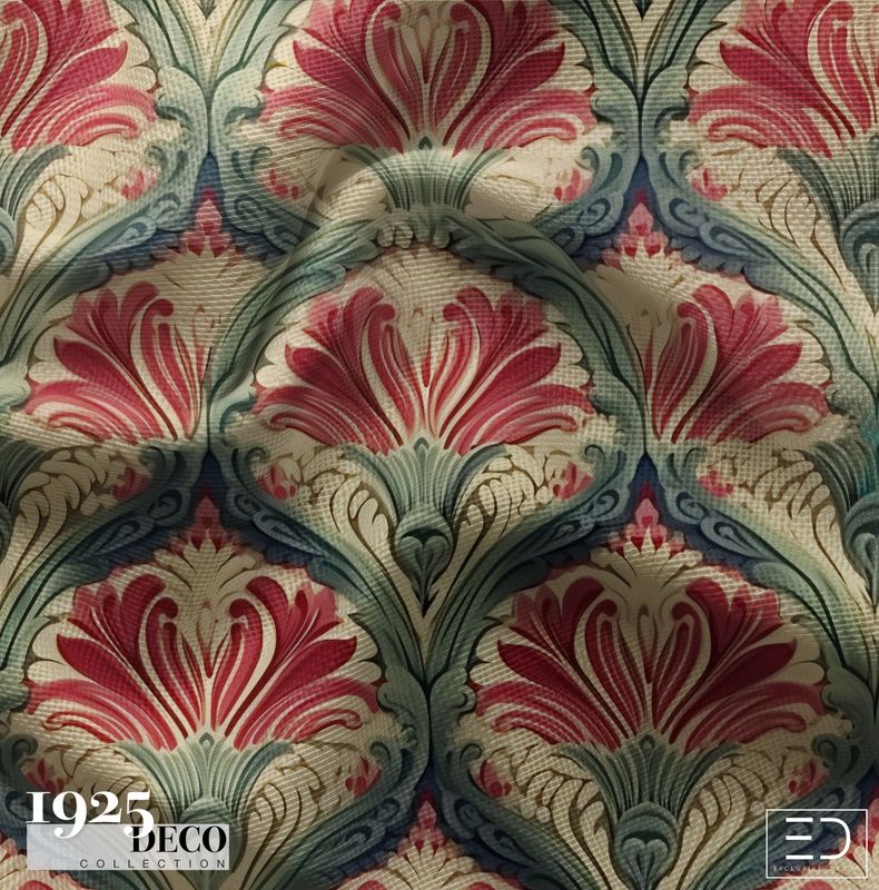 The Rosewood Damask, 1925 Deco, Art Deco Fabric Design