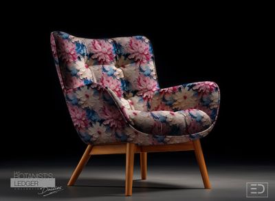 The Petal Haze Folio Daisy Fabric: Blush Pink, Powder Blue &amp; Cream | The Botanist's Ledger Collection