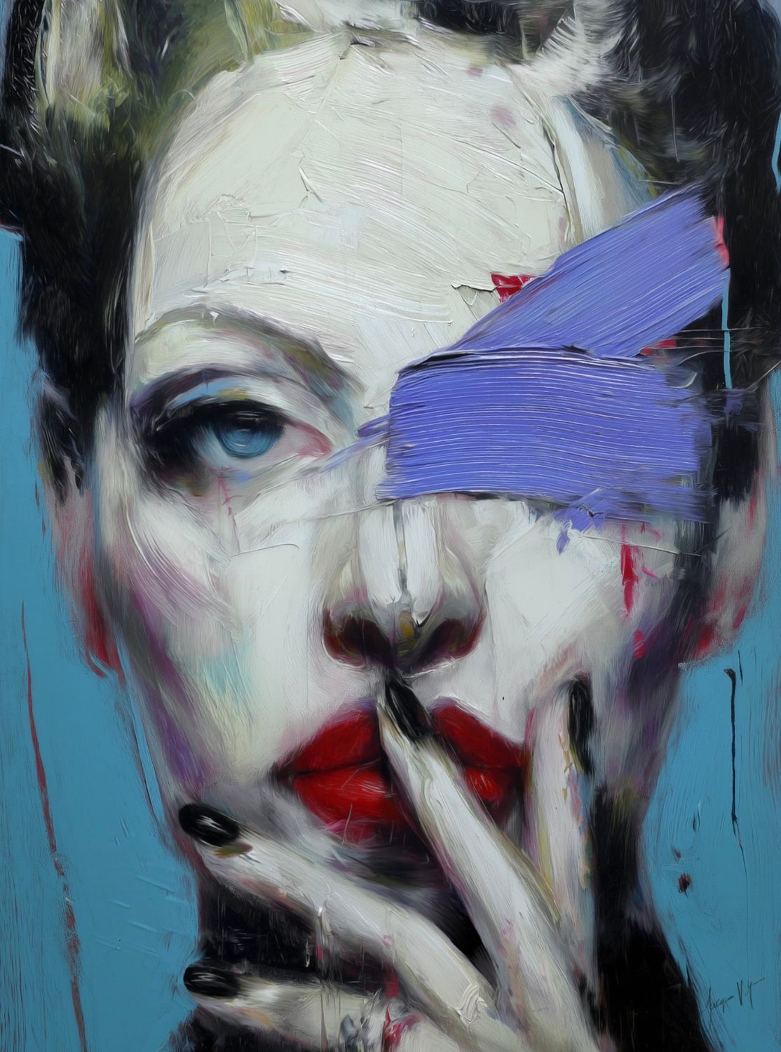 "Uhm... Hang On, Let Me Overthink This" | Abstract Woman Canvas Print | Original Wall Art Print (A0)