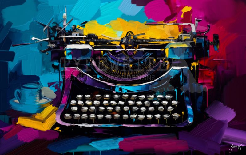 Abstract Typewriter Original Art Canvas Print | Exclusive Decor