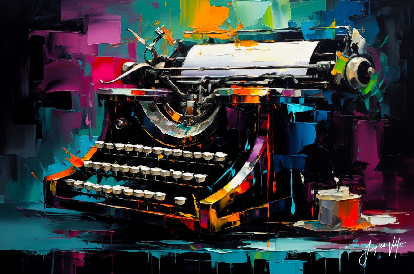 Abstract Typewriter Original Art Canvas Print | Exclusive Decor