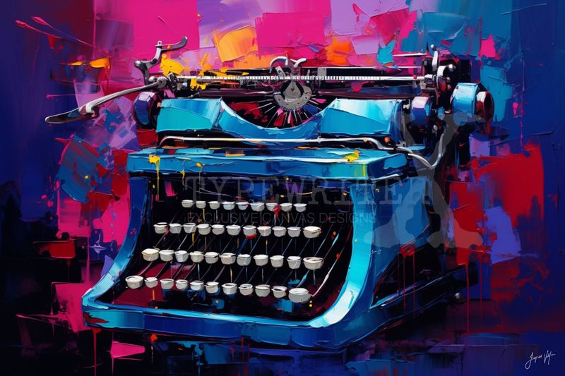 Abstract Typewriter Original Art Canvas Print | Exclusive Decor