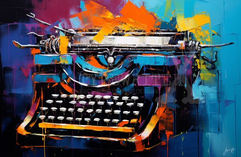 Abstract Typewriter Original Art Canvas Print | Exclusive Decor