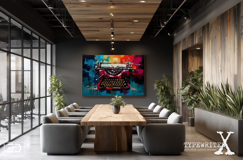 Abstract Typewriter Original Art Canvas Print | Exclusive Decor