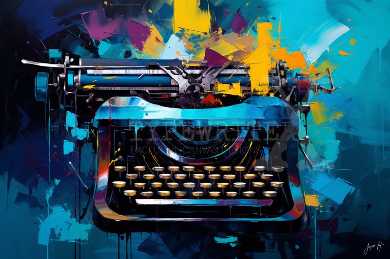 Abstract Typewriter Original Art Canvas Print | Exclusive Decor