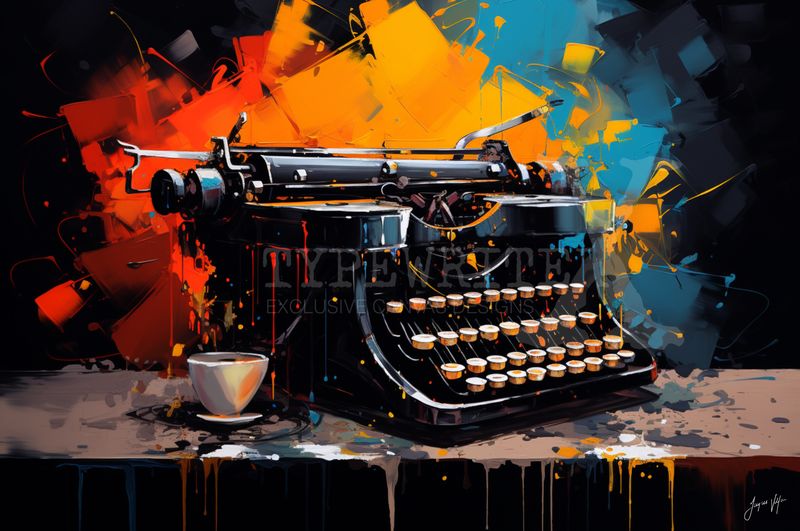 Abstract Typewriter Original Art Canvas Print | Exclusive Decor