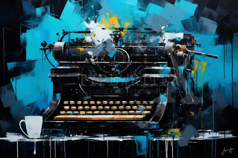 Abstract Typewriter Original Art Canvas Print | Exclusive Decor