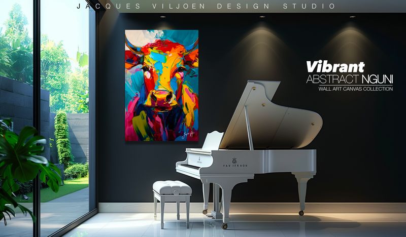 Vibrant Abstract Nguni Original Canvas Print | Exclusive Decor