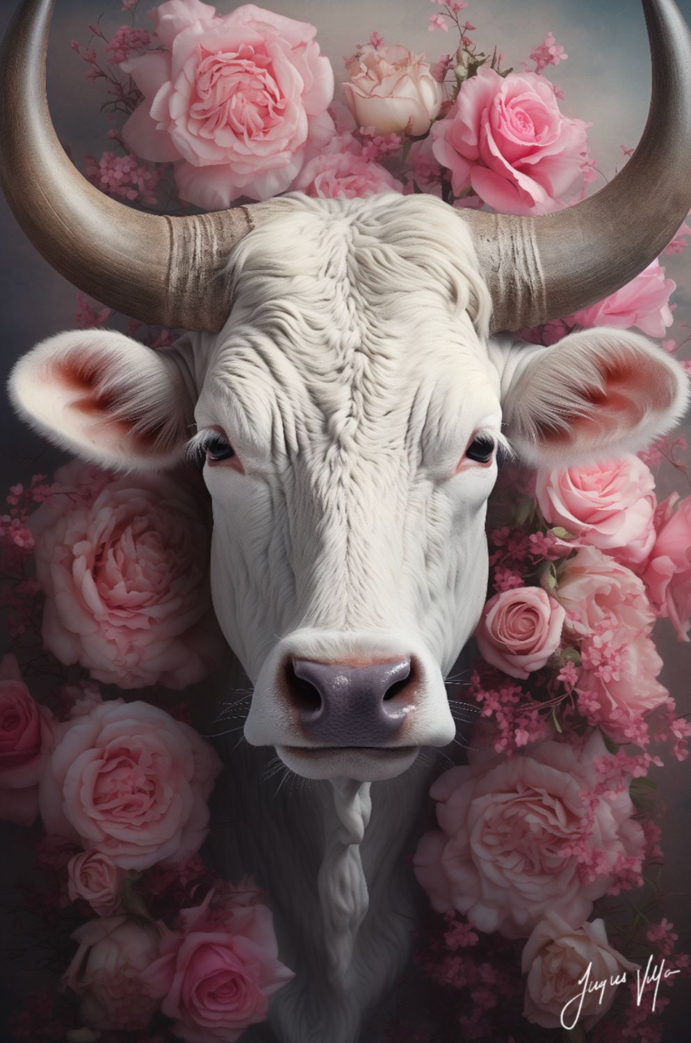 David Austin Rose Nguni Original Canvas Print