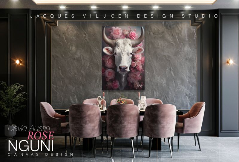 David Austin Rose Nguni Original Canvas Print
