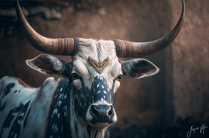 The Crowned Nguni Original Canvas Print